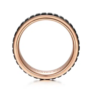 14K Gold and Black Ceramic 7mm – Men’s Wedding Band Gabriel 47