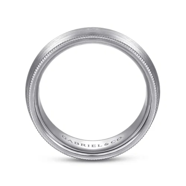 14K Two-Tone Gold 8mm - Satin Finish Men's Wedding Band - Image 11