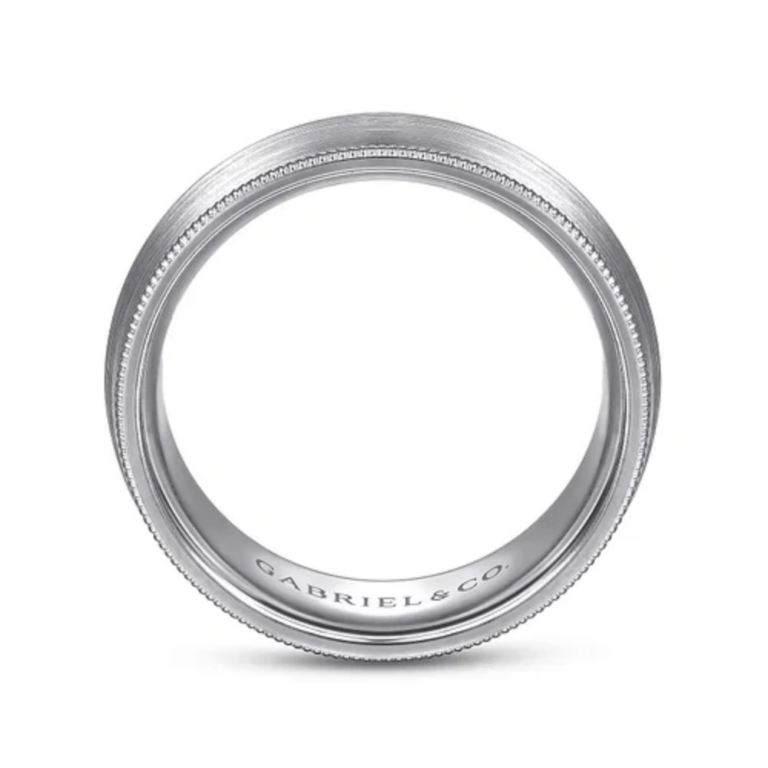 14K Two-Tone Gold 8mm – Satin Finish Men’s Wedding Band Gabriel 50