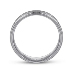 14K Two-Tone Gold 6mm – Milgrain Channel Men’s Wedding Band Gabriel 50