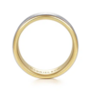 14K Two-Tone Gold 8mm – Satin Finish Milgrain Beveled Men’s Wedding Band Gabriel 46