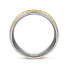 14K Two-Tone Gold 7mm – Square Carved Men’s Wedding Band Gabriel 68