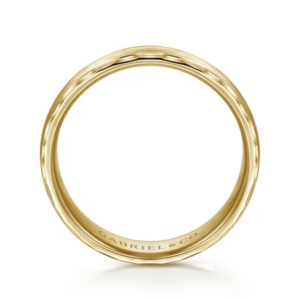 14K Gold 6mm – Satin Carved Men’s Wedding Band Gabriel 24