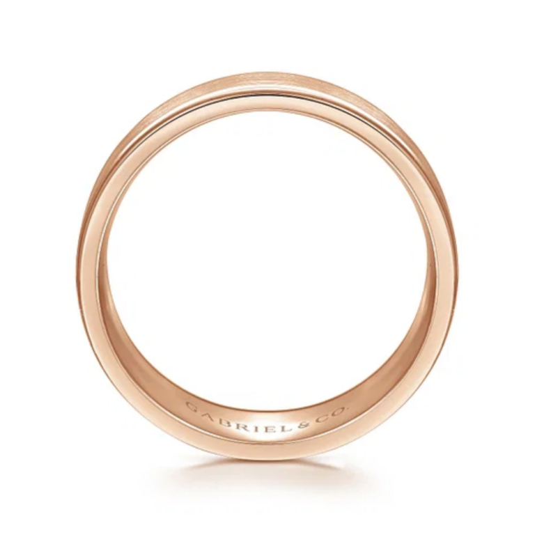 14K Gold 8mm – Satin Finish Men’s Wedding Band Gabriel 50