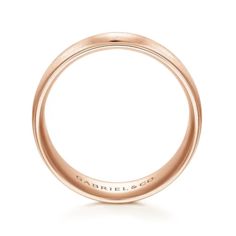14K Gold 8mm – Satin Finish Men’s Wedding Band Gabriel 16