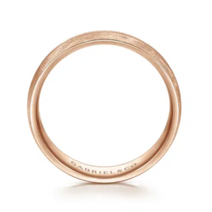 14K Gold 6mm – Brushed Diamond Cut Men’s Wedding Band Gabriel 24