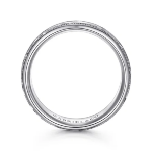 14K Gold 7mm – Satin Woven Men’s Wedding Band Gabriel 20