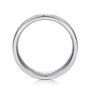 14K Gold 6mm – Satin Finish Polished Edges Men’s Wedding Band Gabriel 16
