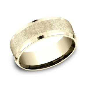 14K Gold 8mm – Swirl Center Men’s Wedding Band Benchmark 20