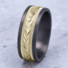 14K Gold and Tantalum 8mm – Wheat Milgrain Men’s Wedding Band Ammara Stone 30
