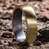 14K Gold and Tantalum 6.5mm – Satin Sleeve Men’s Wedding Band Benchmark 33
