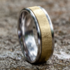 14K Gold 8mm – Swirl Center Men’s Wedding Band Benchmark 39