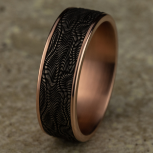 14K Gold and Tantalum 7.5mm – Snakeskin Men’s Wedding Band Ammara Stone 39