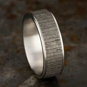 14K Gold and Tantalum 7.5mm – Wood Men’s Wedding Band Ammara Stone 13