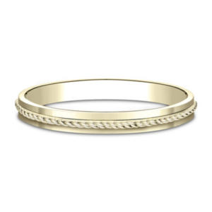 14K Gold 2mm - Rope Detailed Eternity Stackable Band