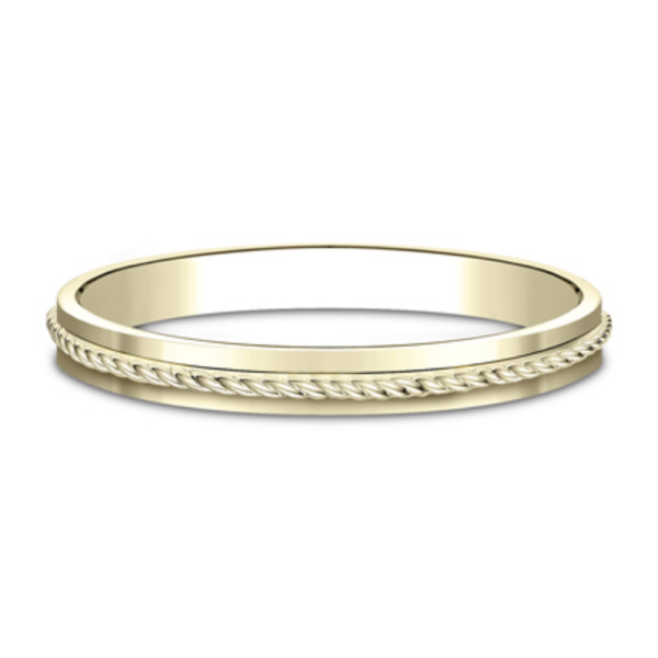 14K Gold 2mm - Rope Detailed Eternity Stackable Band
