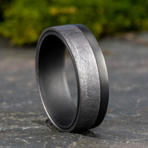 Tantalum 7mm – Swirl Off-Center Men’s Wedding Band Ammara Stone 6