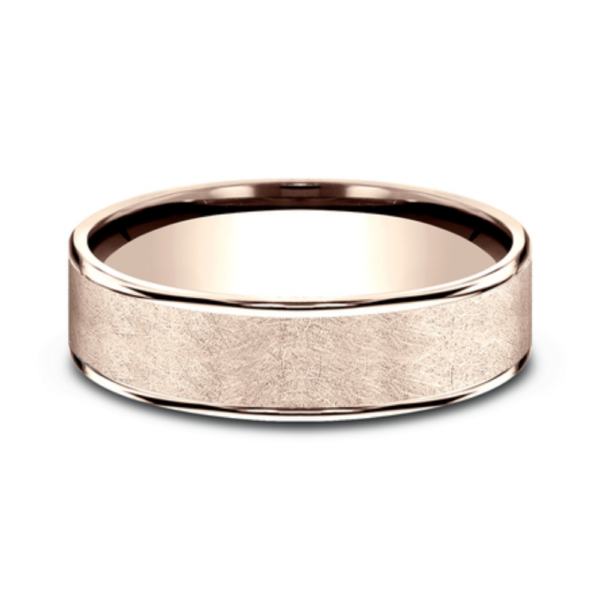14K Gold 6.5mm - Swirl Finish Men's Wedding Band 2 - Image 4