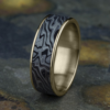 14K Gold and Tantalum 7.5mm – Mokume Men’s Wedding Band Ammara Stone 39