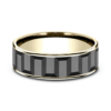 14K Gold and Tantalum 7.5mm – Gear Pattern Men’s Wedding Band Ammara Stone 46