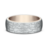 14K Two-Tone Gold 6.5mm – Fractured Rock Men’s Wedding Band Benchmark 19