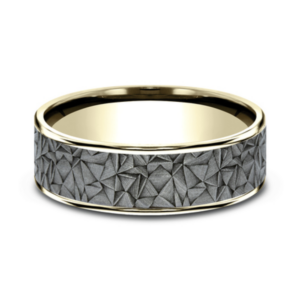 14K Gold and Tantalum 7.5mm - Kaleidoscope Men's Wedding Band