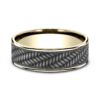 14K Gold and Tantalum 7.5mm – Cross Chevron Men’s Wedding Band Ammara Stone 46