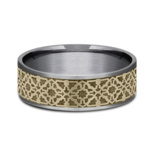 14K Gold and Tantalum 7.5mm - Aztec Men's Wedding Band