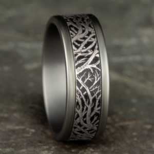 14K Gold and Tantalum 8mm – Forest Men’s Wedding Band Ammara Stone 33