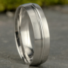 14K Gold 6.5mm – Satin Center Cut Men’s Wedding Band Benchmark 30