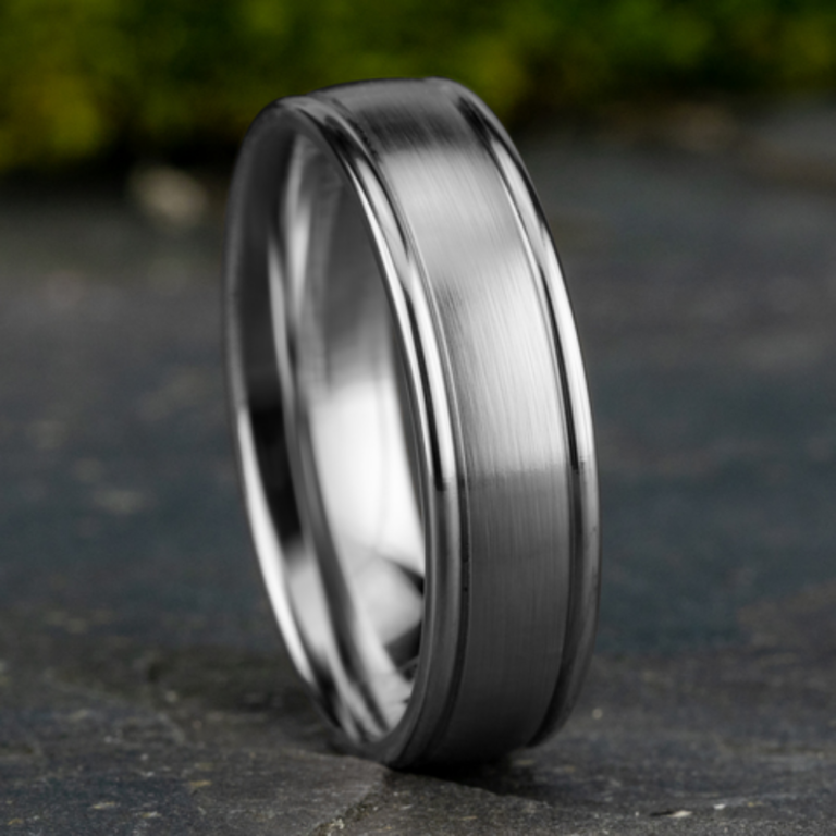 14K Gold 6mm – Rounded Satin Finish Men’s Wedding Band Benchmark 23
