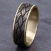 14K Gold and Tantalum 7.5mm – Rope Weave Men’s Wedding Band Ammara Stone 30