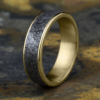 14K Gold and Tantalum 6.5mm – Rubble Men’s Wedding Band Ammara Stone 30