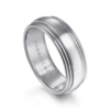 14K Two-Tone Gold 8mm – Satin Finish Grooved Men’s Wedding Band Gabriel 49