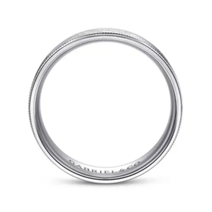 14K Gold 6mm – Diagonal Brushed Finish Men’s Wedding Band Gabriel 16