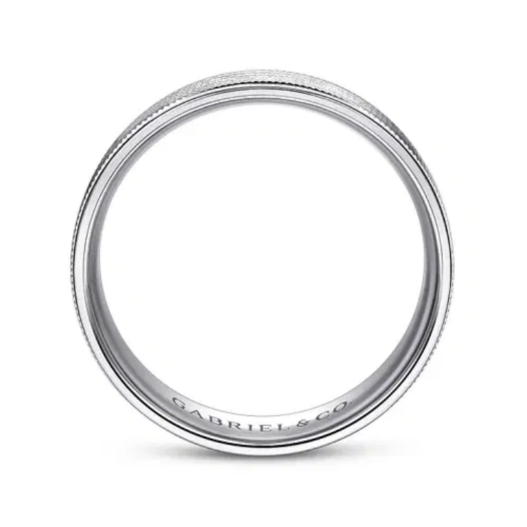 14K Gold 6mm – Diagonal Brushed Finish Men’s Wedding Band Gabriel 16