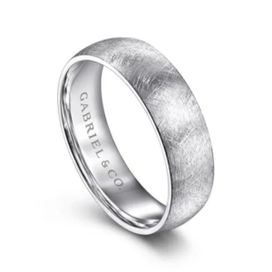 14K Gold 6mm - Diamond Brush Finish Men's Wedding Band