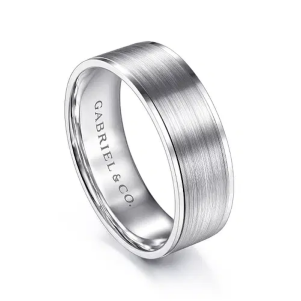14K Gold 7mm - Satin Finish Men's Wedding Band - Image 10