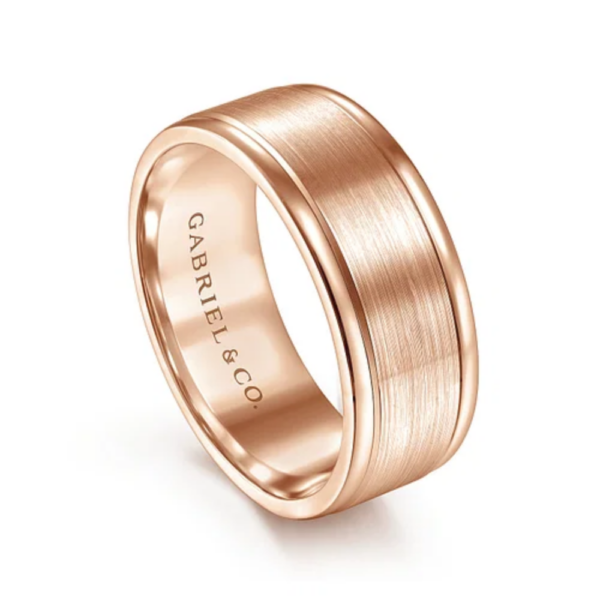 14K Gold 8mm - Satin Finish Men's Wedding Band - Image 10