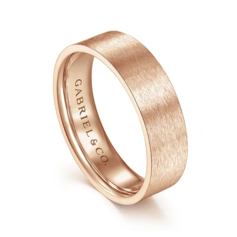 14K Gold 6mm – Horizontal Brush Men’s Wedding Band Gabriel 23