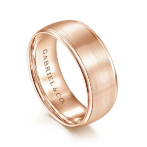 14K Gold 8mm - Satin Finish Men's Wedding Band