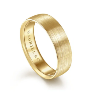 14K Gold 6mm - Satin Finish Men's Wedding Band