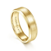 14K Gold 6mm – Satin Finish Carved Men’s Wedding Band Gabriel 49