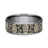 14K Gold and Tantalum 7.5mm – Skull King Men’s Wedding Band Ammara Stone 46