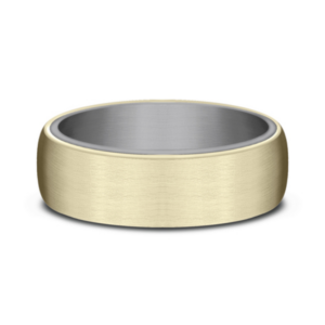 14K Gold and Tantalum 6.5mm - Satin Sleeve Men's Wedding Band
