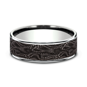 14K Gold and Tantalum 7.5mm – Snakeskin Men’s Wedding Band Ammara Stone 34