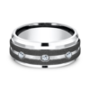Cobalt and Graphite Burnish Set Diamond Men’s Wedding Band Benchmark 13