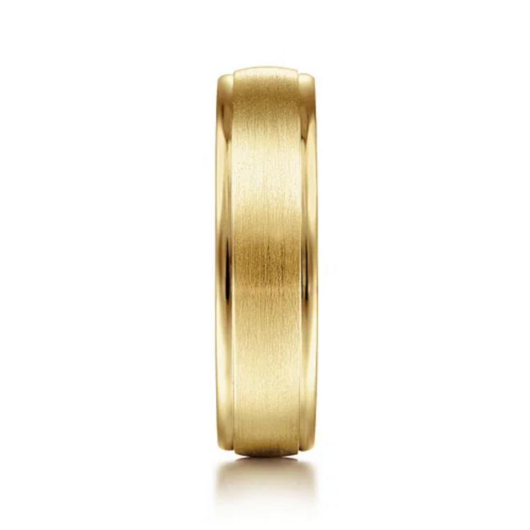14K Gold 6mm – Satin Finish Polished Edges V2 Men’s Wedding Band Gabriel 21