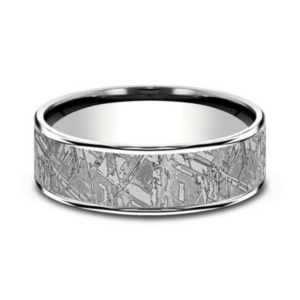 14K Gold and Tantalum 7.5mm - Meteorite Men's Wedding Band