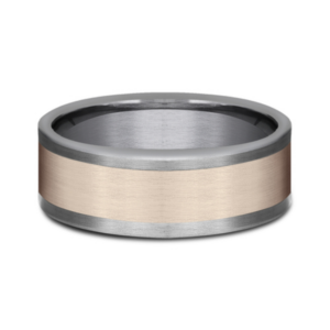14K Gold and Tantalum 8mm – Satin Men’s Wedding Band Ammara Stone 13